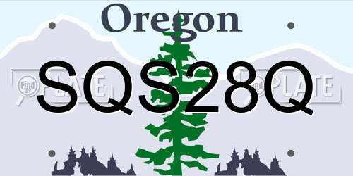 SQS28Q Oregon License Plate