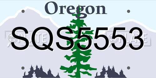 SQS5553 Oregon License Plate