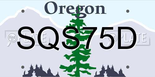 SQS75D Oregon License Plate