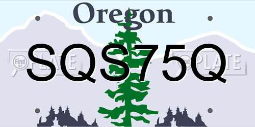SQS75Q Oregon License Plate