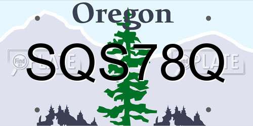 SQS78Q Oregon License Plate