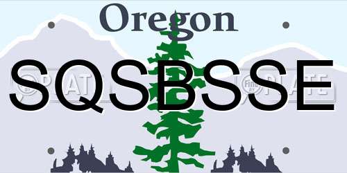 SQSBSSE Oregon License Plate
