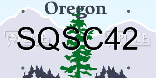 SQSC42 Oregon License Plate