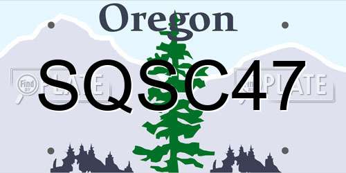SQSC47 Oregon License Plate
