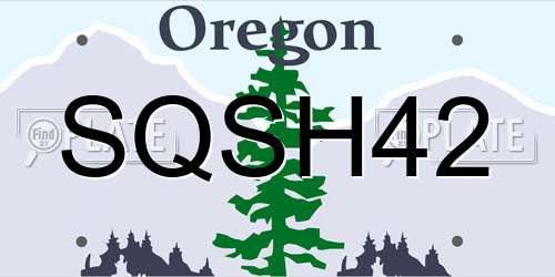 SQSH42 Oregon License Plate