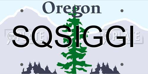 SQSIGGI Oregon License Plate