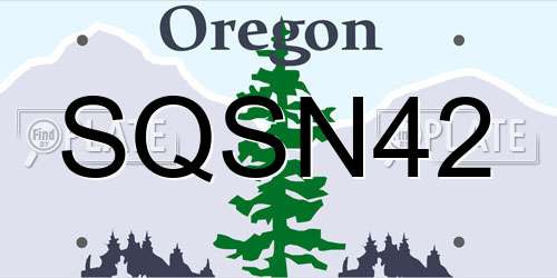 SQSN42 Oregon License Plate