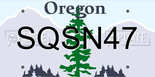 SQSN47 Oregon License Plate