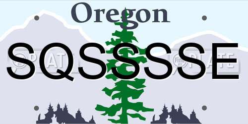 SQSSSSE Oregon License Plate