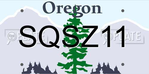 SQSZ11 Oregon License Plate