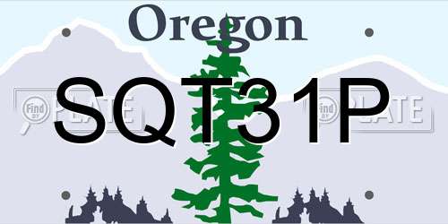 SQT31P Oregon License Plate