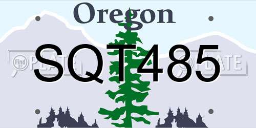SQT485 Oregon License Plate