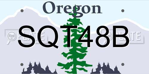 SQT48B Oregon License Plate