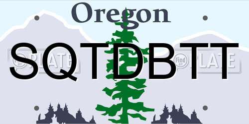 SQTDBTT Oregon License Plate