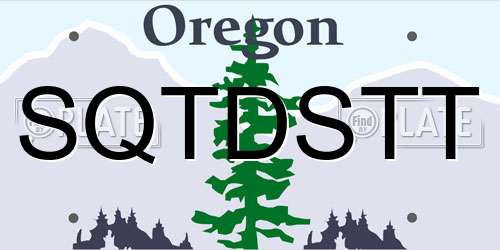 SQTDSTT Oregon License Plate