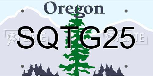 SQTG25 Oregon License Plate