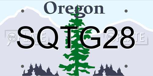 SQTG28 Oregon License Plate