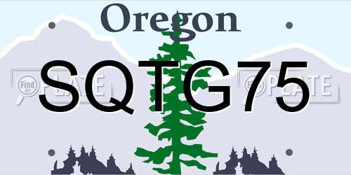 SQTG75 Oregon License Plate