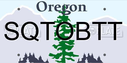 SQTOBTT Oregon License Plate