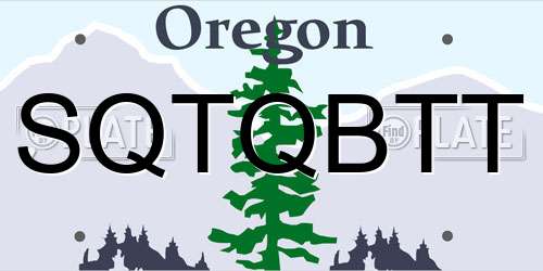 SQTQBTT Oregon License Plate
