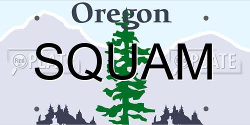 SQUAM Oregon License Plate