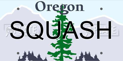 SQUASH Oregon License Plate