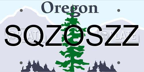 SQZOSZZ Oregon License Plate