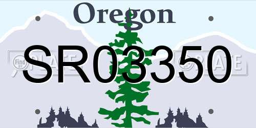 SR03350 Oregon License Plate