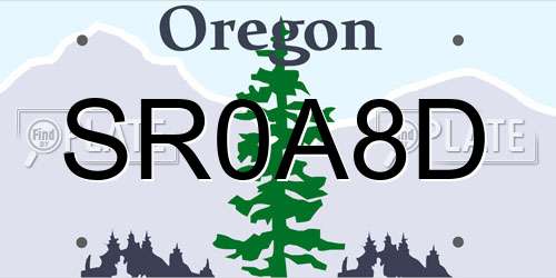 SR0A8D Oregon License Plate