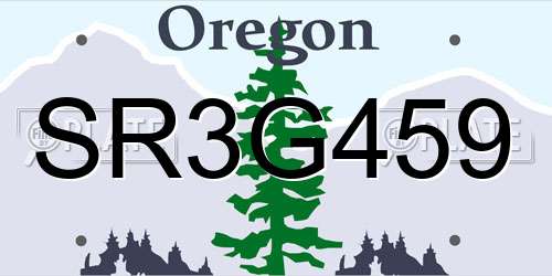 SR3G459 Oregon License Plate