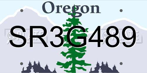 SR3G489 Oregon License Plate