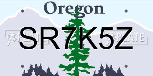 SR7K5Z Oregon License Plate
