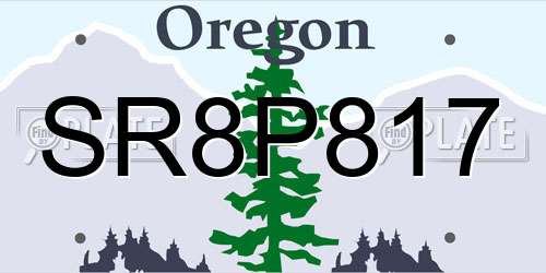 SR8P817 Oregon License Plate