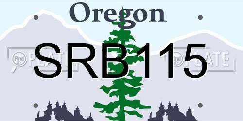 SRB115 Oregon License Plate