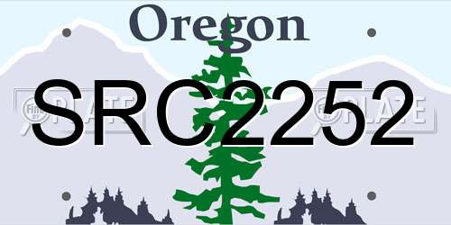 SRC2252 Oregon License Plate