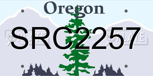 SRC2257 Oregon License Plate
