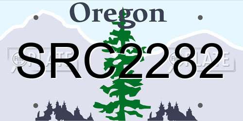 SRC2282 Oregon License Plate