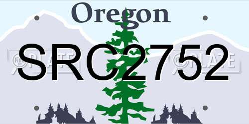 SRC2752 Oregon License Plate