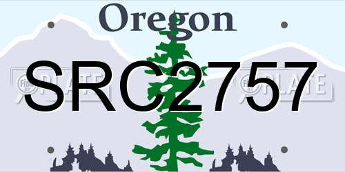 SRC2757 Oregon License Plate