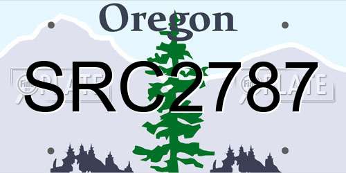 SRC2787 Oregon License Plate