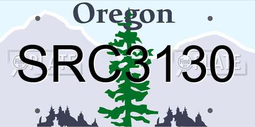 SRC3130 Oregon License Plate
