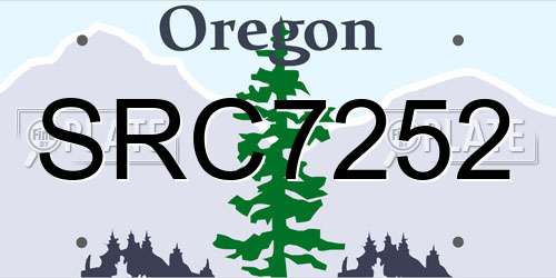 SRC7252 Oregon License Plate
