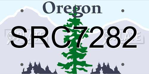 SRC7282 Oregon License Plate