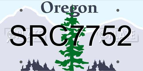 SRC7752 Oregon License Plate