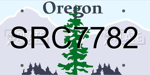 SRC7782 Oregon License Plate