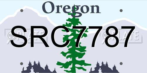 SRC7787 Oregon License Plate