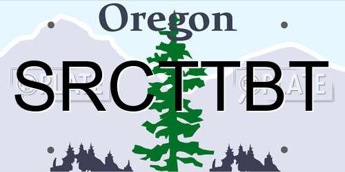 SRCTTBT Oregon License Plate