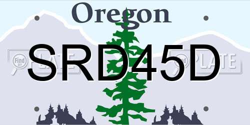 SRD45D Oregon License Plate