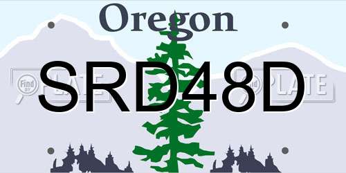 SRD48D Oregon License Plate