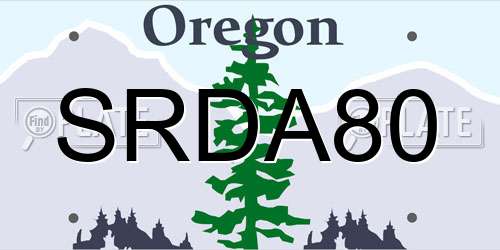 SRDA80 Oregon License Plate